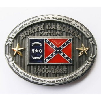 NORTH CAROLINA REBEL flaga USA stany klamra (id: 2008)